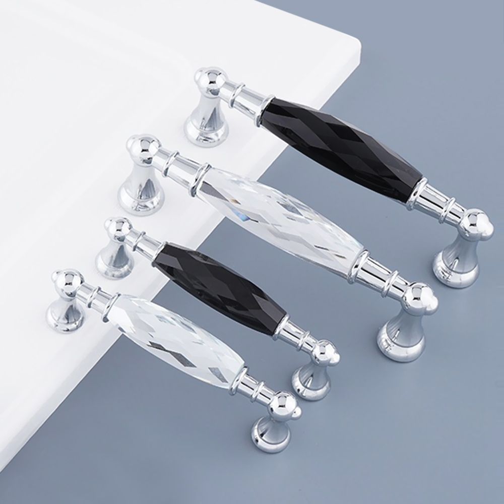 Modern Faceted Crystal Bar Drawer Handles & Knobs