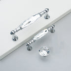 Modern Faceted Crystal Bar Drawer Handles & Knobs
