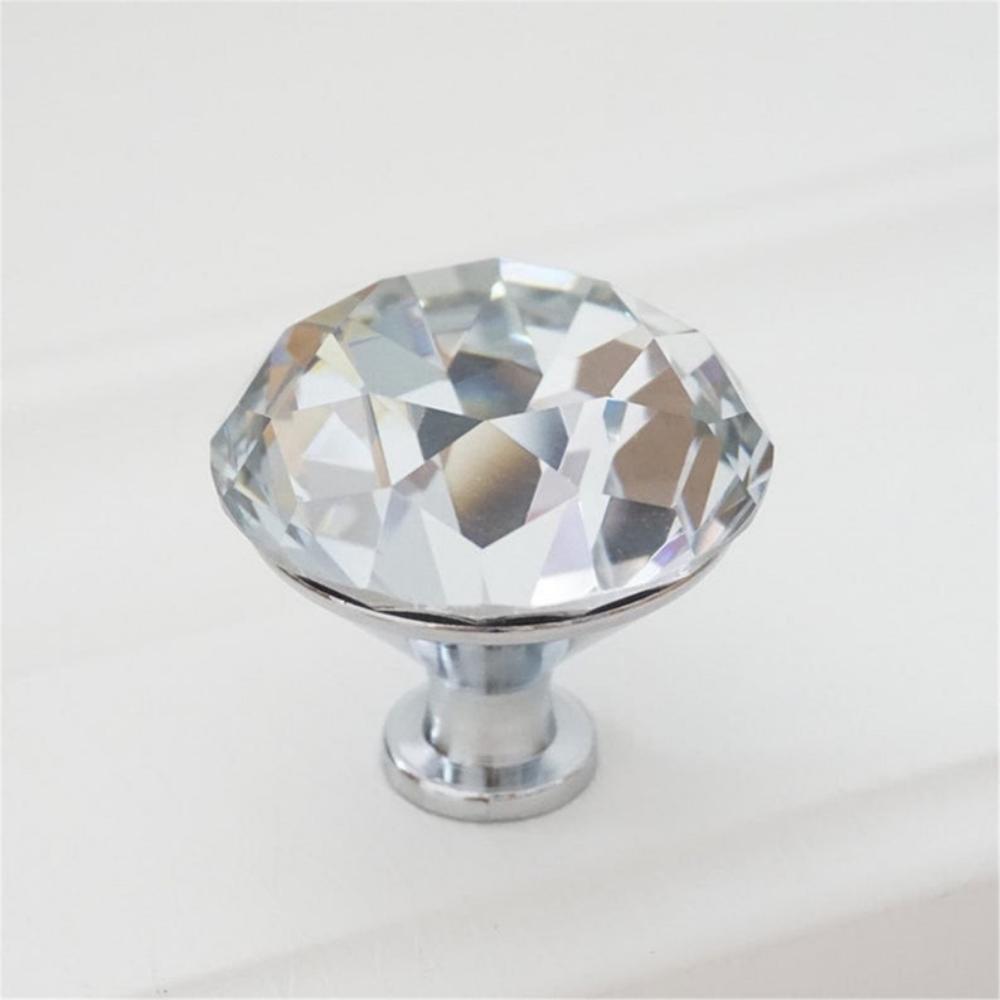 Modern Faceted Crystal Bar Drawer Handles & Knobs