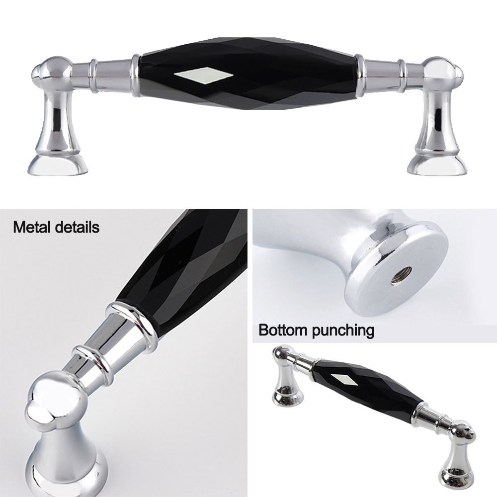 Modern Faceted Crystal Bar Drawer Handles & Knobs