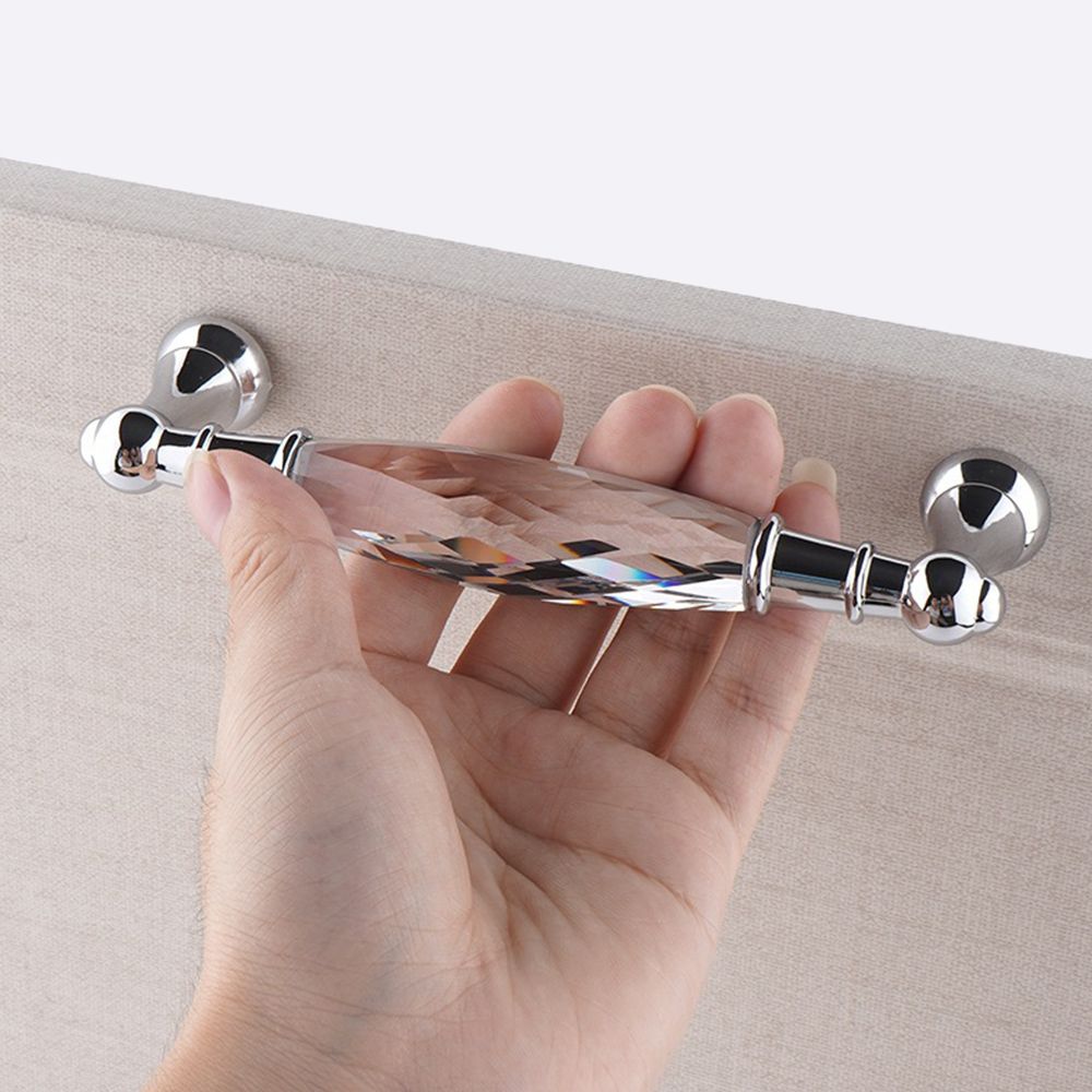 Modern Faceted Crystal Bar Drawer Handles & Knobs