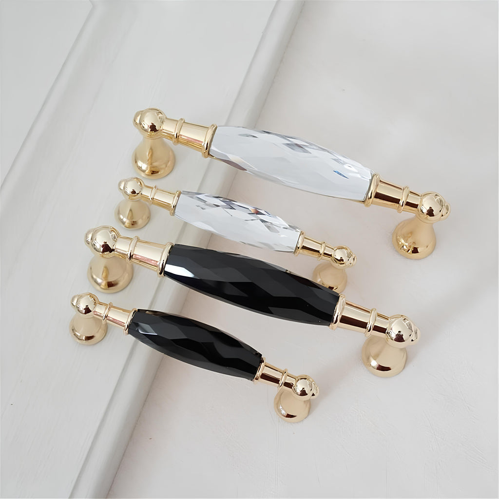 Modern Faceted Crystal Bar Drawer Handles & Knobs