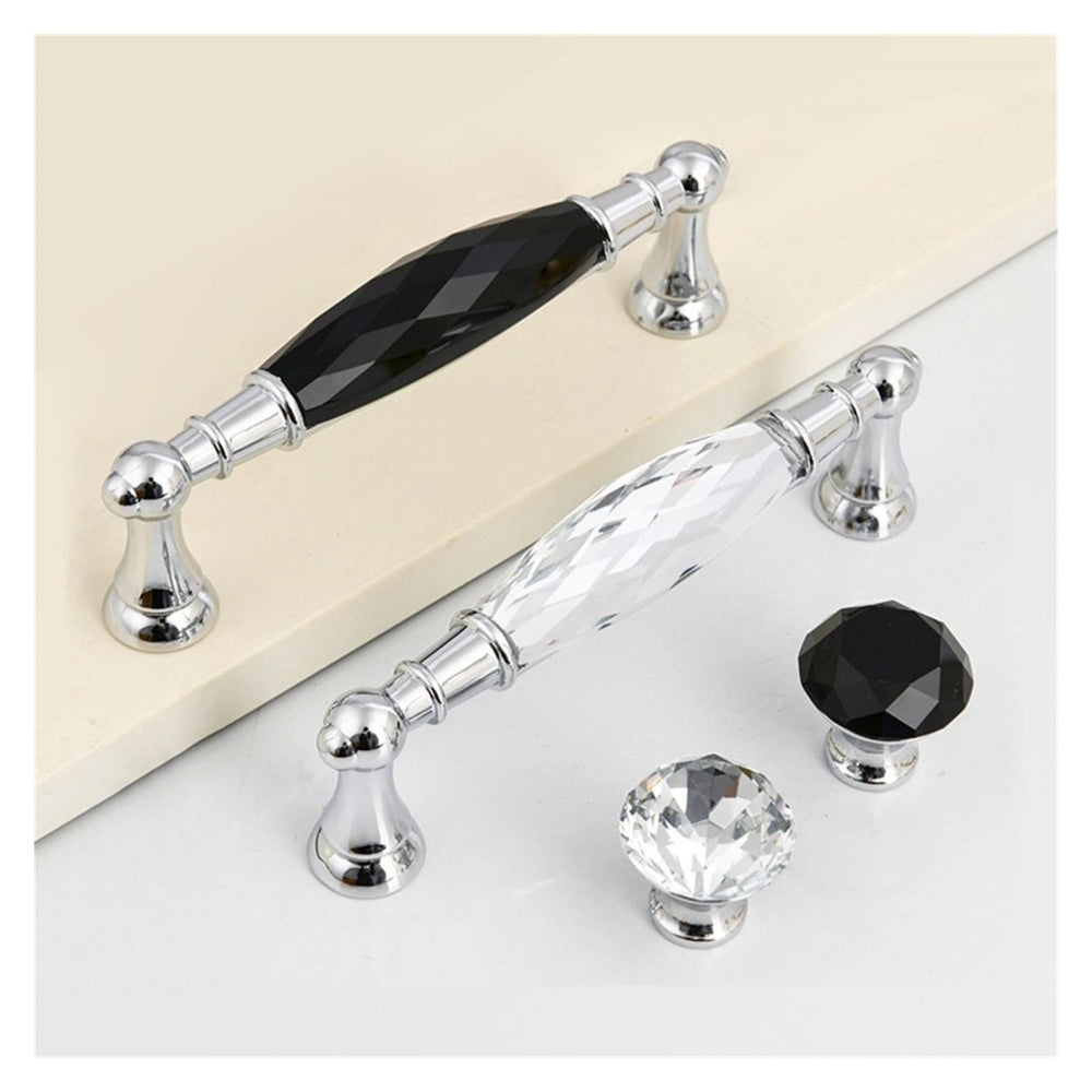 Modern Faceted Crystal Bar Drawer Handles & Knobs