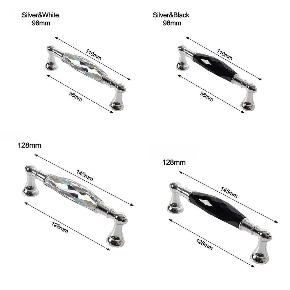 Modern Faceted Crystal Bar Drawer Handles & Knobs