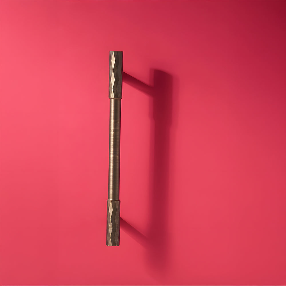 Modern Faceted Solid Brass T-Bar Cupboard Handles & Knobs
