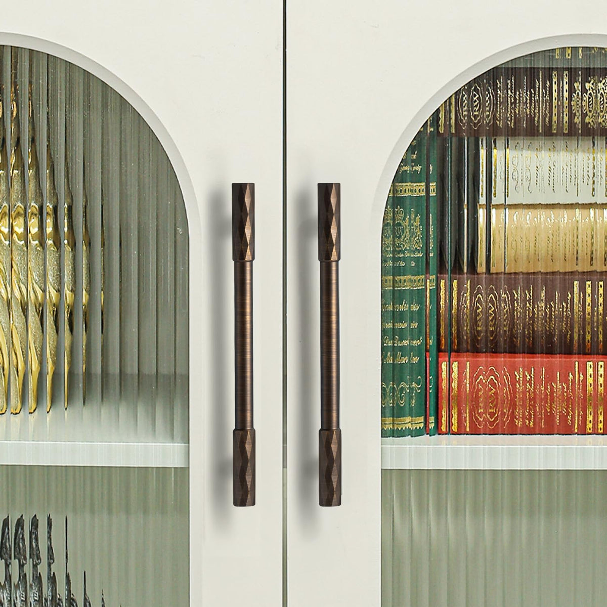 Modern Faceted Solid Brass T-Bar Cupboard Handles & Knobs