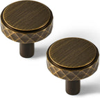 Modern Faceted Solid Brass T-Bar Cupboard Handles & Knobs