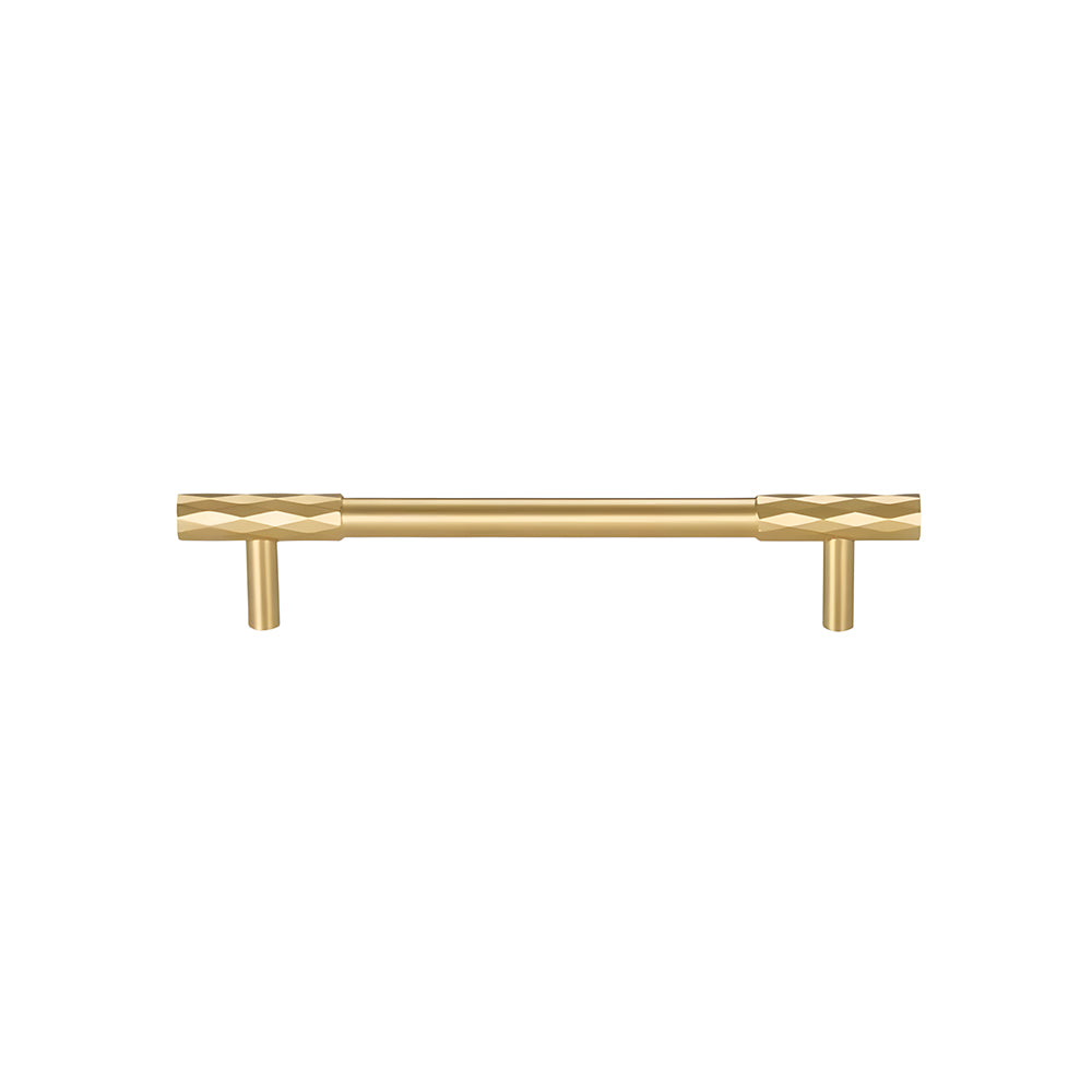 Modern Faceted Solid Brass T-Bar Cupboard Handles & Knobs