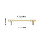 Modern Faceted Solid Brass T-Bar Cupboard Handles & Knobs