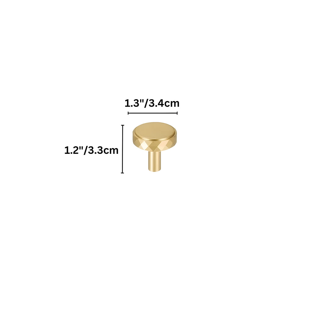 Modern Faceted Solid Brass T-Bar Cupboard Handles & Knobs