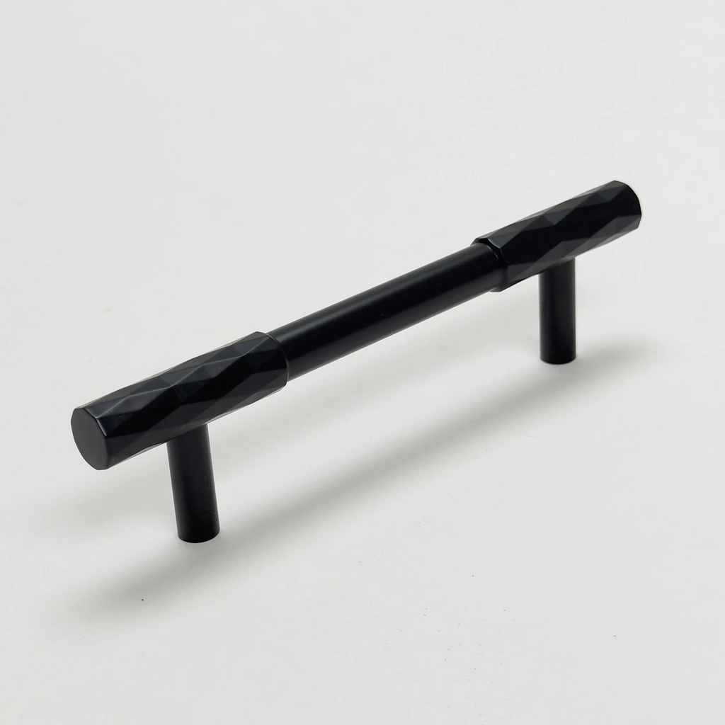 Modern Faceted Solid Brass T-Bar Cupboard Handles & Knobs