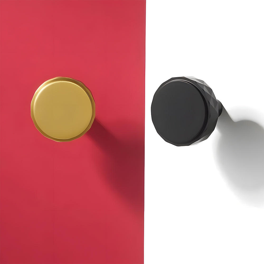 Modern Faceted Solid Brass T-Bar Cupboard Handles & Knobs