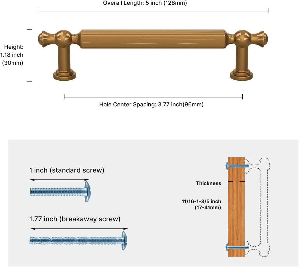 Modern Faceted T-Bar Cupboard Handles & Knobs