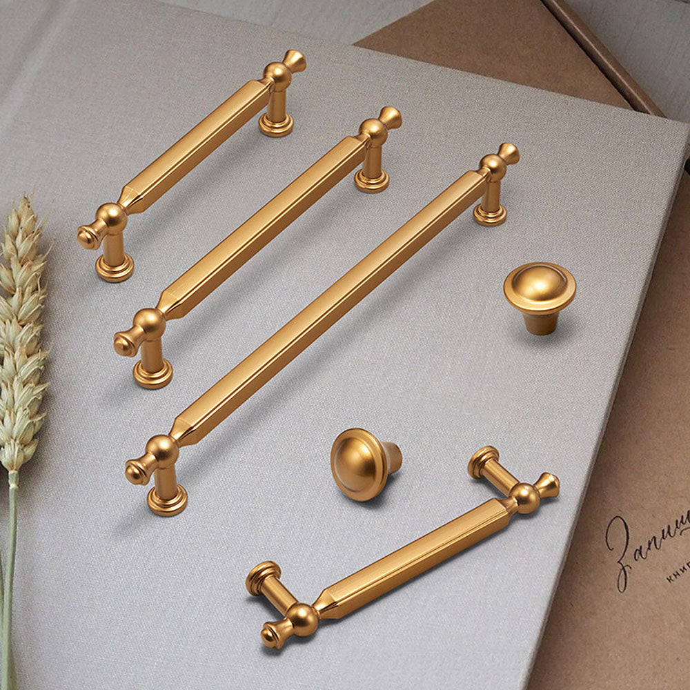 Modern Faceted T-Bar Cupboard Handles & Knobs