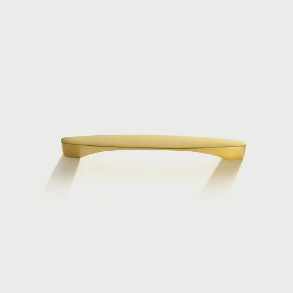 Modern Flared Gold Brass Cupboard and Drawer Handles