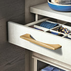Modern Flared Gold Brass Cupboard and Drawer Handles