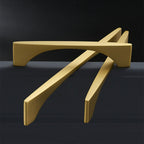 Modern Flared Gold Brass Cupboard and Drawer Handles