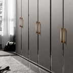 Modern Flared Gold Brass Cupboard and Drawer Handles