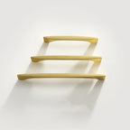 Modern Flared Gold Brass Cupboard and Drawer Handles