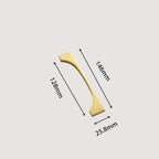 Modern Flared Gold Brass Cupboard and Drawer Handles