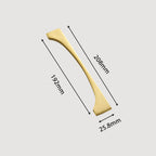 Modern Flared Gold Brass Cupboard and Drawer Handles