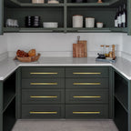Modern Flared Gold Brass Cupboard and Drawer Handles