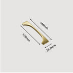 Modern Flared Gold Brass Cupboard and Drawer Handles