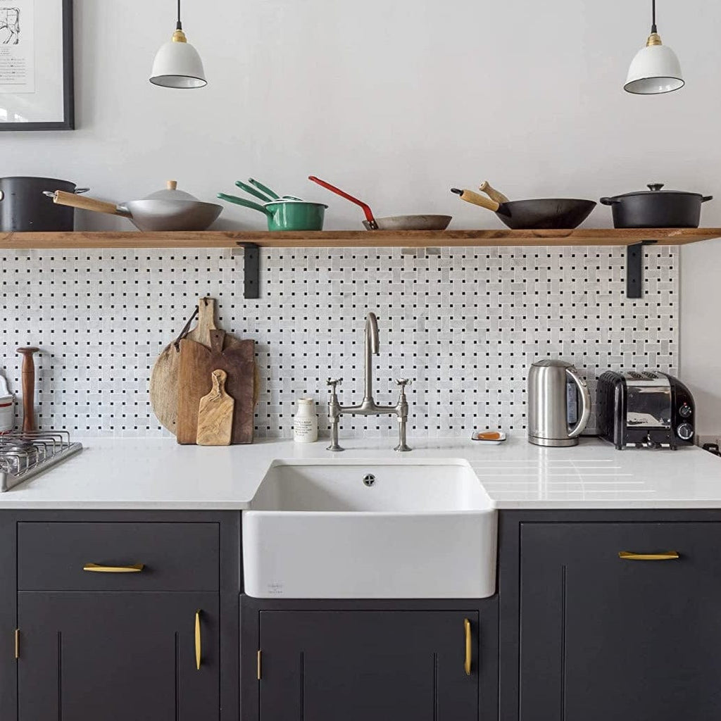 Modern Flared Gold Brass Cupboard and Drawer Handles