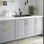 Modern Flared Gold Brass Cupboard and Drawer Handles