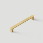 Modern Flat Bar Solid Brass Cupboard Handles in Gold