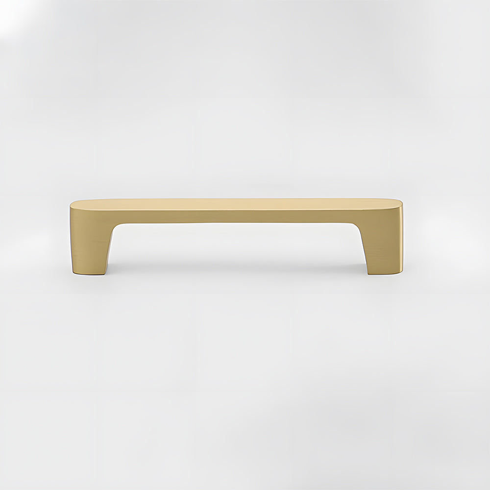 Modern Flat Bar Solid Brass Cupboard Handles in Gold