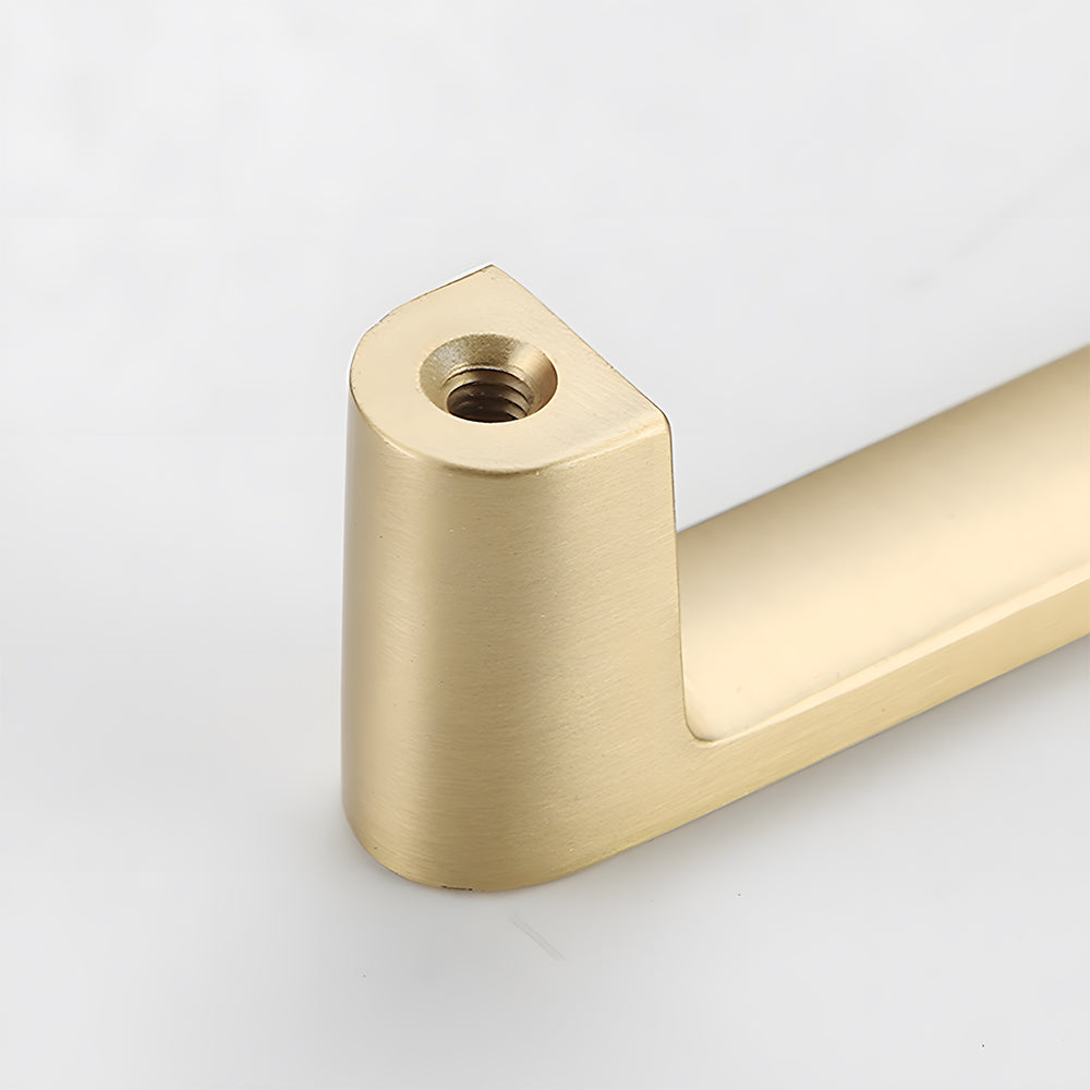 Modern Flat Bar Solid Brass Cupboard Handles in Gold