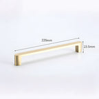 Modern Flat Bar Solid Brass Cupboard Handles in Gold