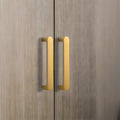 Modern Flat Bar Solid Brass Cupboard Handles in Gold