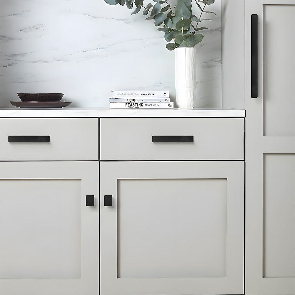 Modern Flat Matt Black Cupboard and Drawer Handles