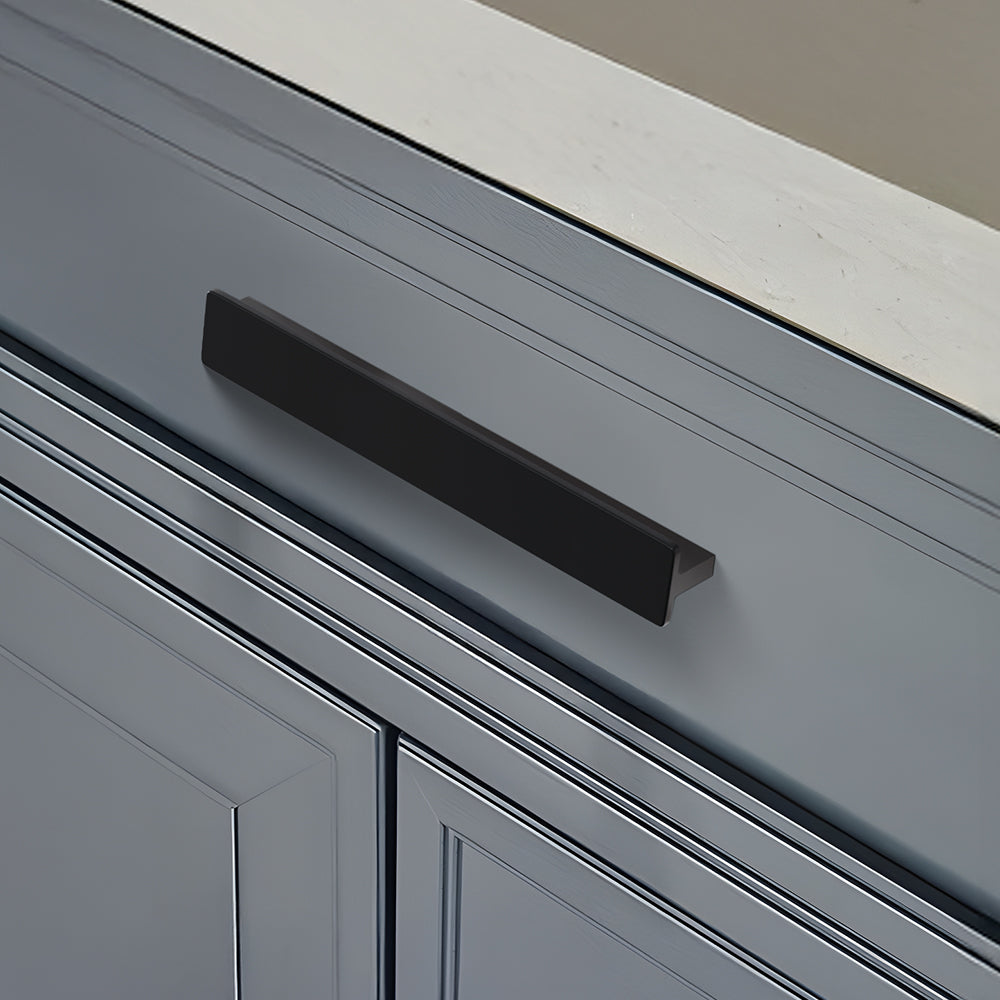 Modern Flat Matt Black Cupboard and Drawer Handles