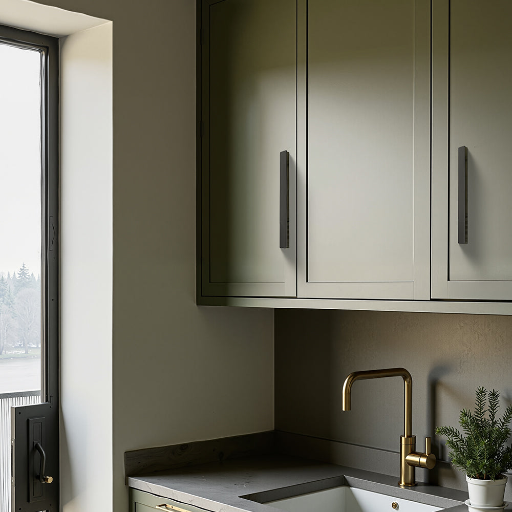 Modern Flat Matt Black Cupboard and Drawer Handles