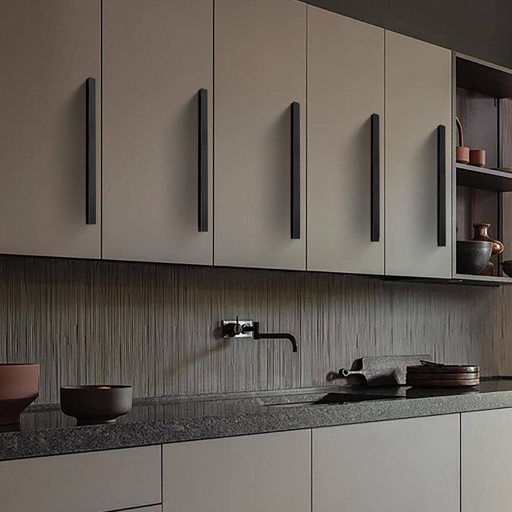 Modern Flat Matt Black Cupboard and Drawer Handles