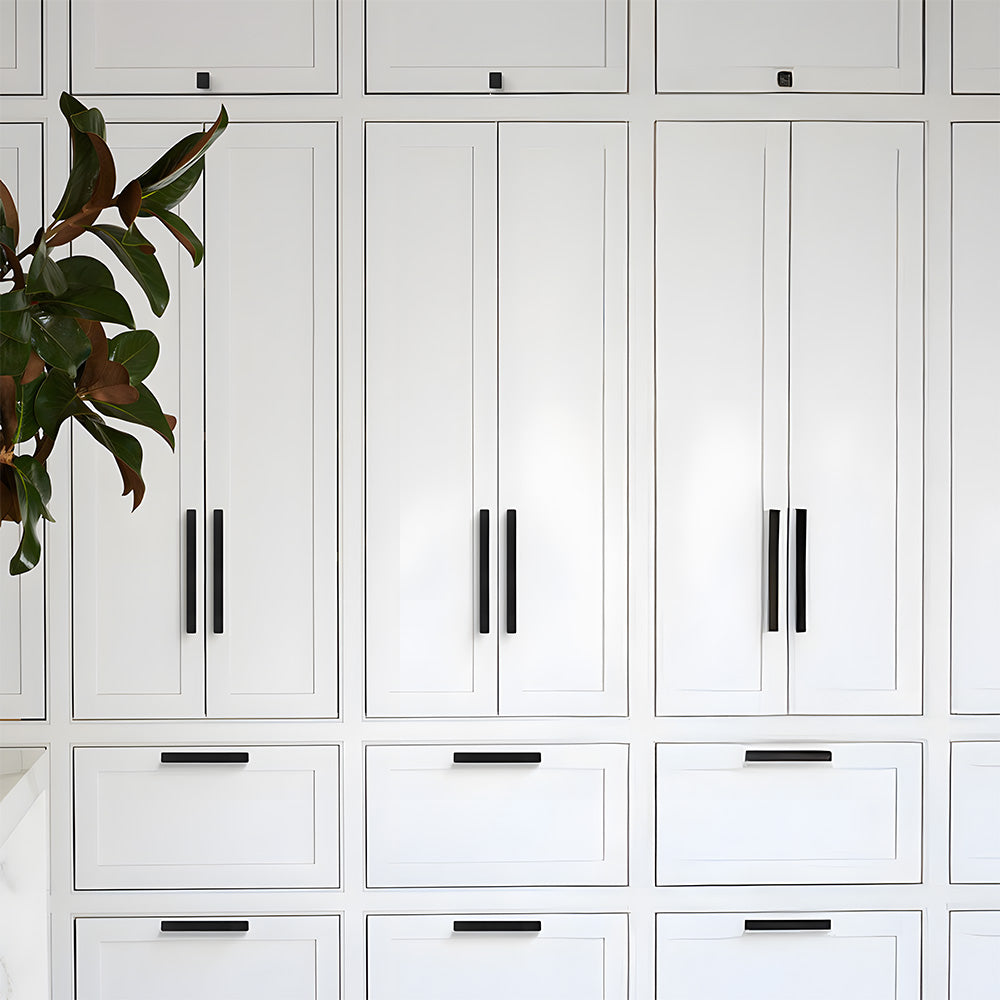 Modern Flat Matt Black Cupboard and Drawer Handles
