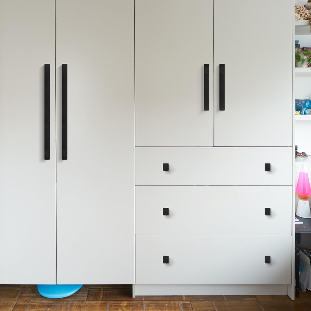 Modern Flat Matt Black Cupboard and Drawer Handles