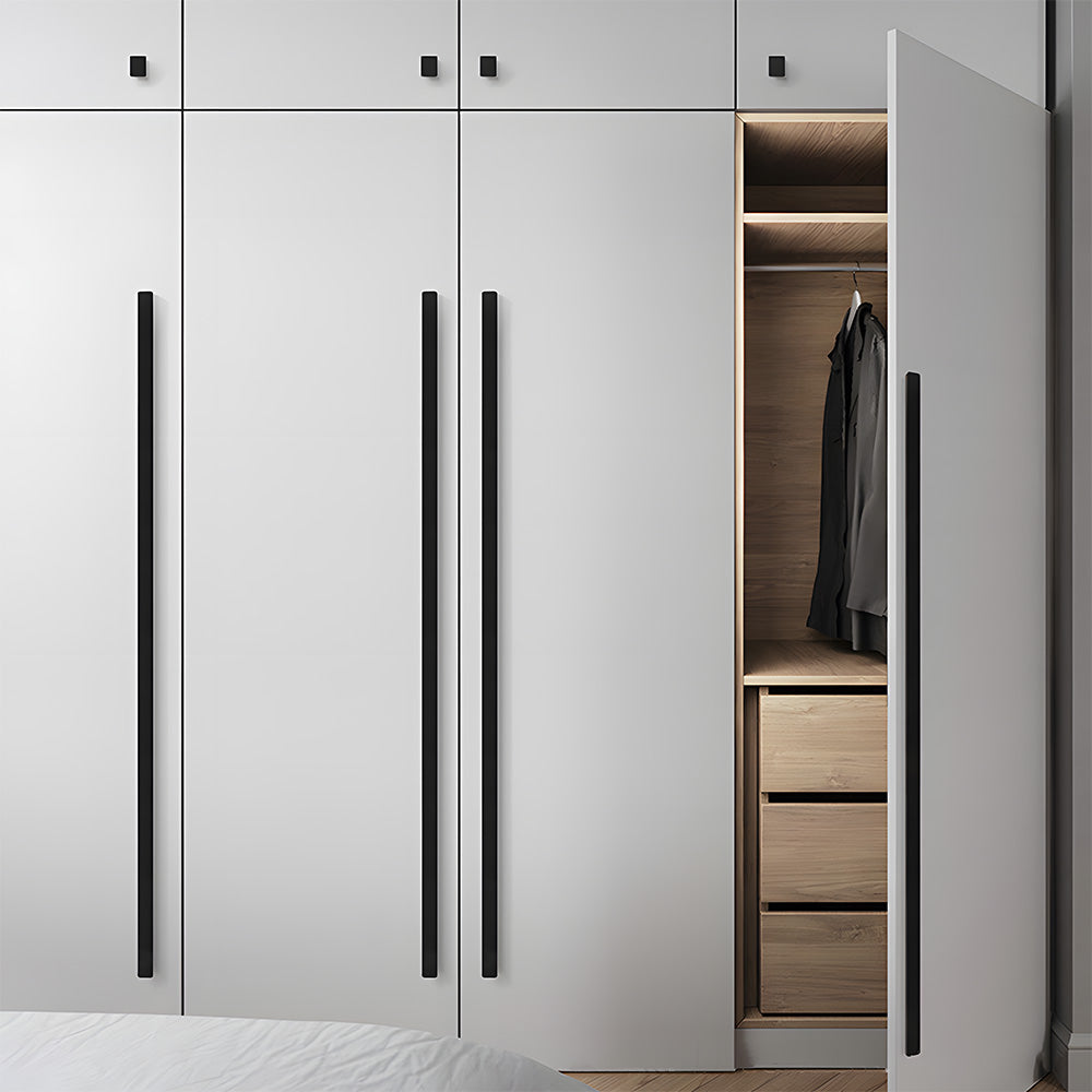 Modern Flat Matt Black Cupboard and Drawer Handles