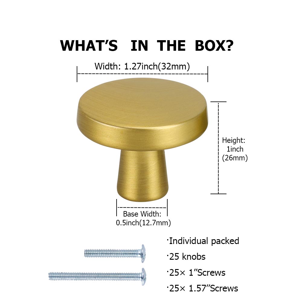 Modern Flat Round Kitchen Cupboard Knobs