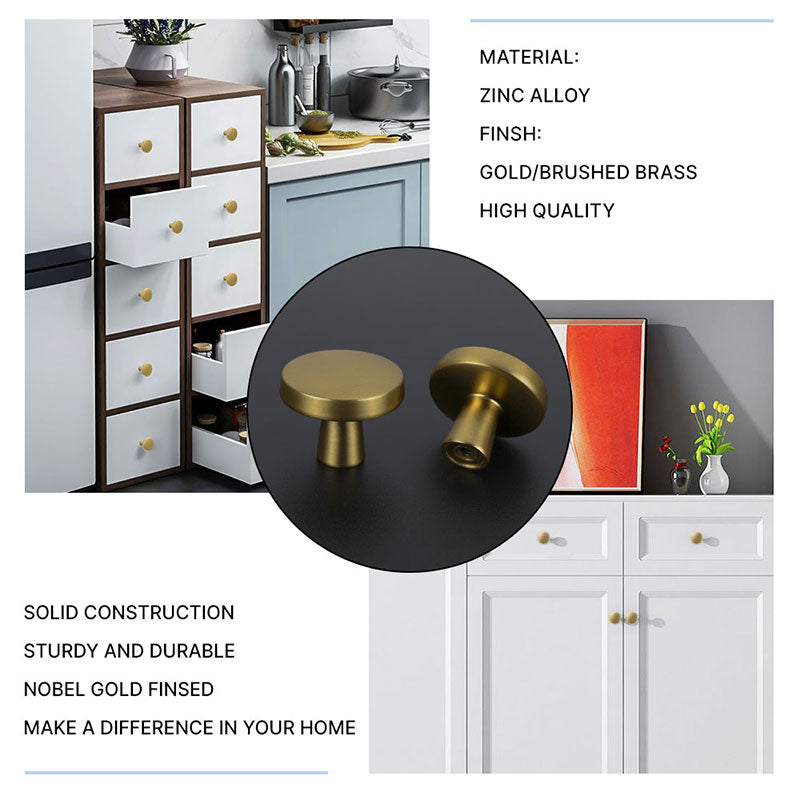 Modern Flat Round Kitchen Cupboard Knobs