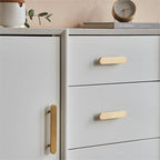 Modern Flat T-Bar Kitchen Cupboard Handles in Brushed Brass Finish