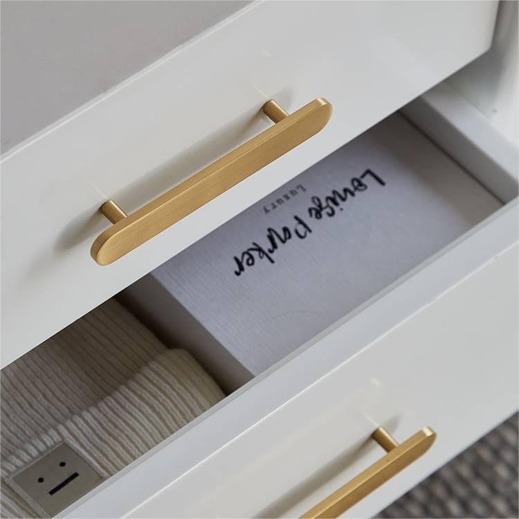 Modern Flat T-Bar Kitchen Cupboard Handles in Brushed Brass Finish