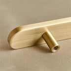 Modern Flat T-Bar Kitchen Cupboard Handles in Brushed Brass Finish
