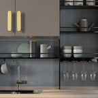 Modern Flat T-Bar Kitchen Cupboard Handles in Brushed Brass Finish