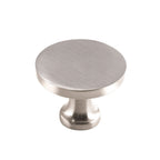 Modern Flat-Top Round Brushed Nickel Cupboard Knobs