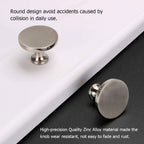 Modern Flat-Top Round Brushed Nickel Cupboard Knobs