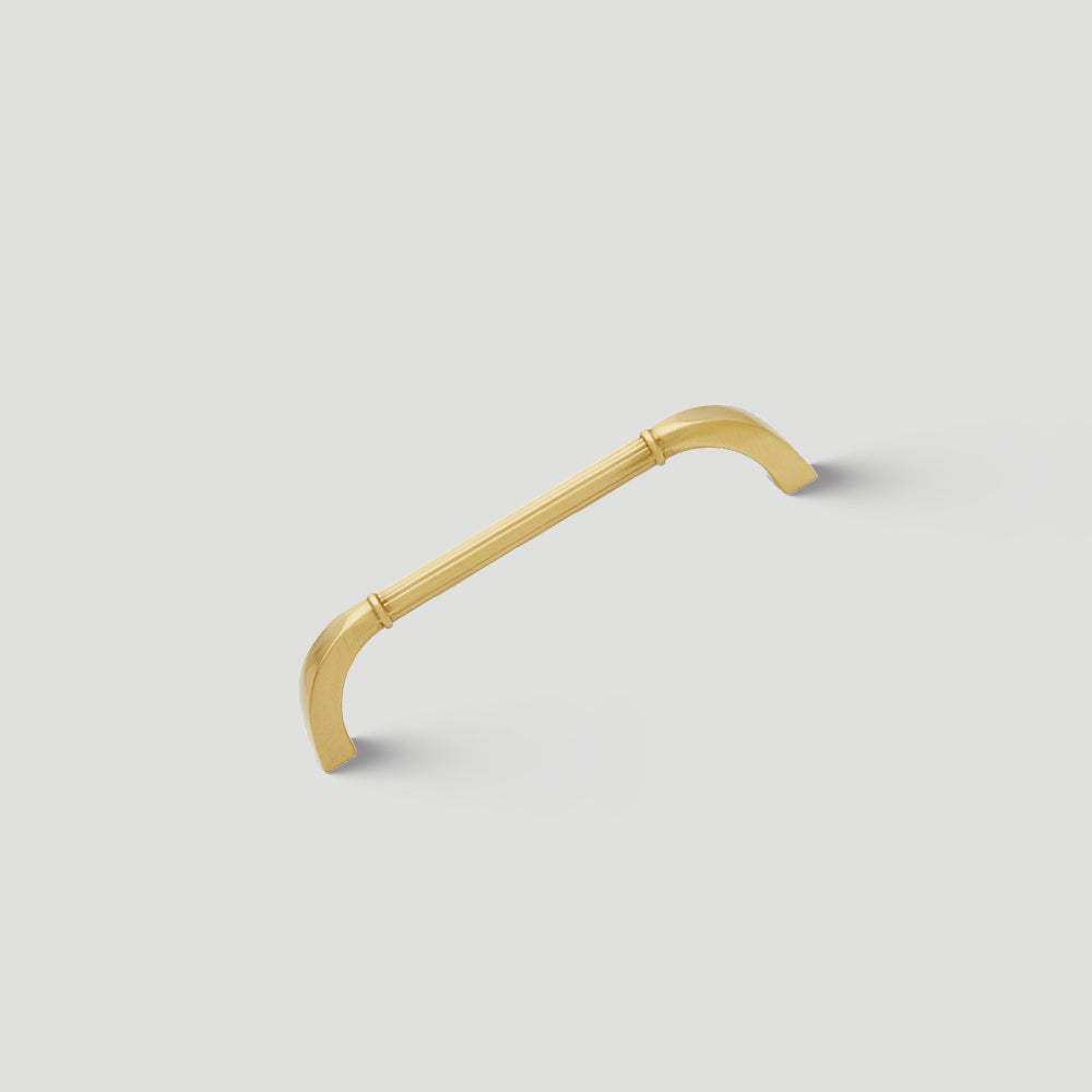 Modern Fluted Arched Solid Brass Cupboard Handles